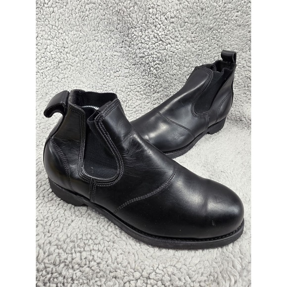 1982 WEINBRENNER Black Leather Safety Toe BILTRITE Sole Chelsea Boots Men\'s 7 EE